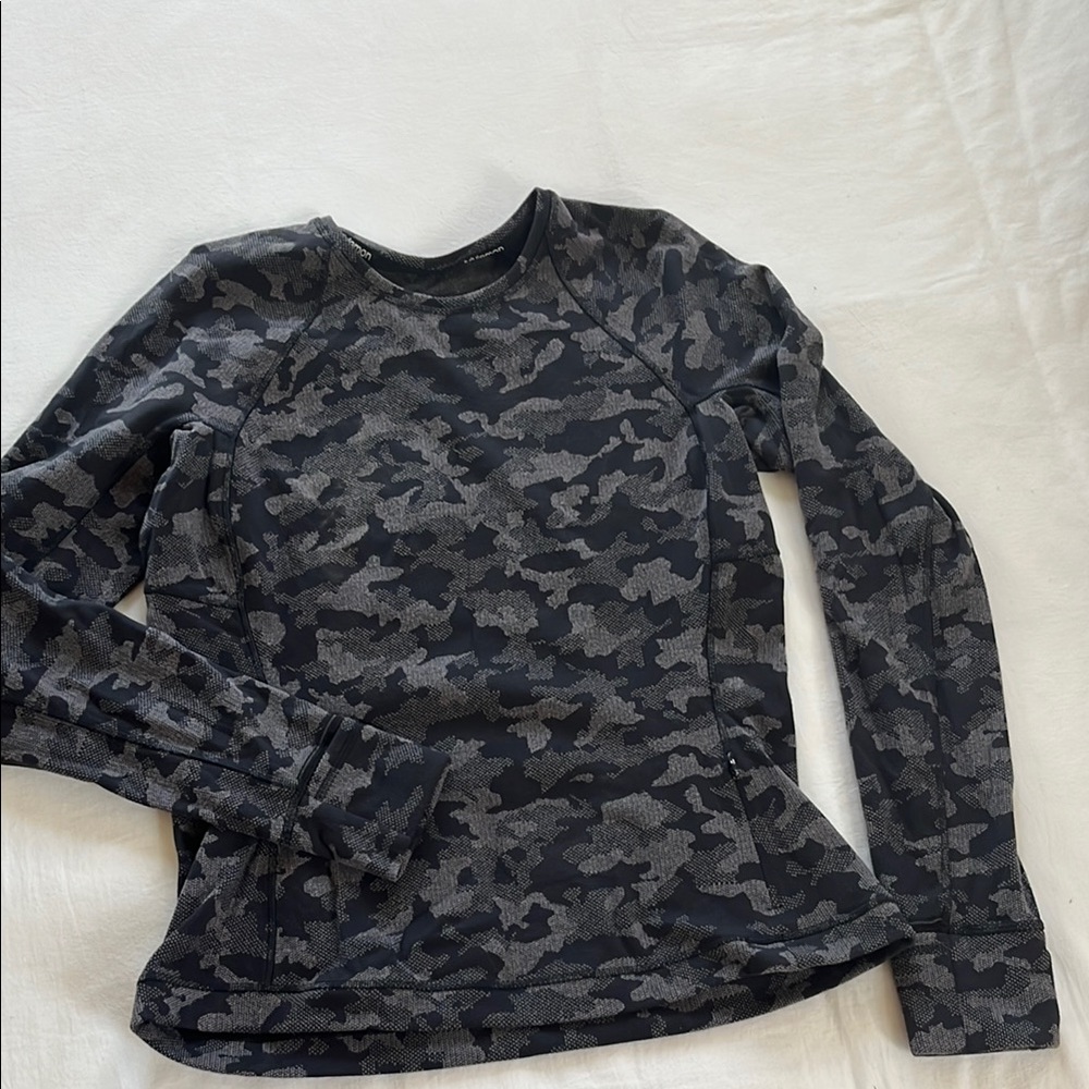 Lululemon Camo Long Sleeve Top size 10